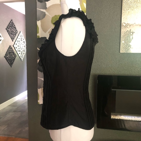 bebe Black Ruffle Top - Picture 6 of 7